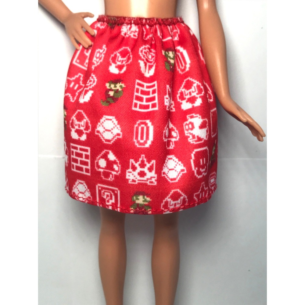 Barbie Doll Clothing Nintendo Super Mario Fashion Pack Red Mini Skirt